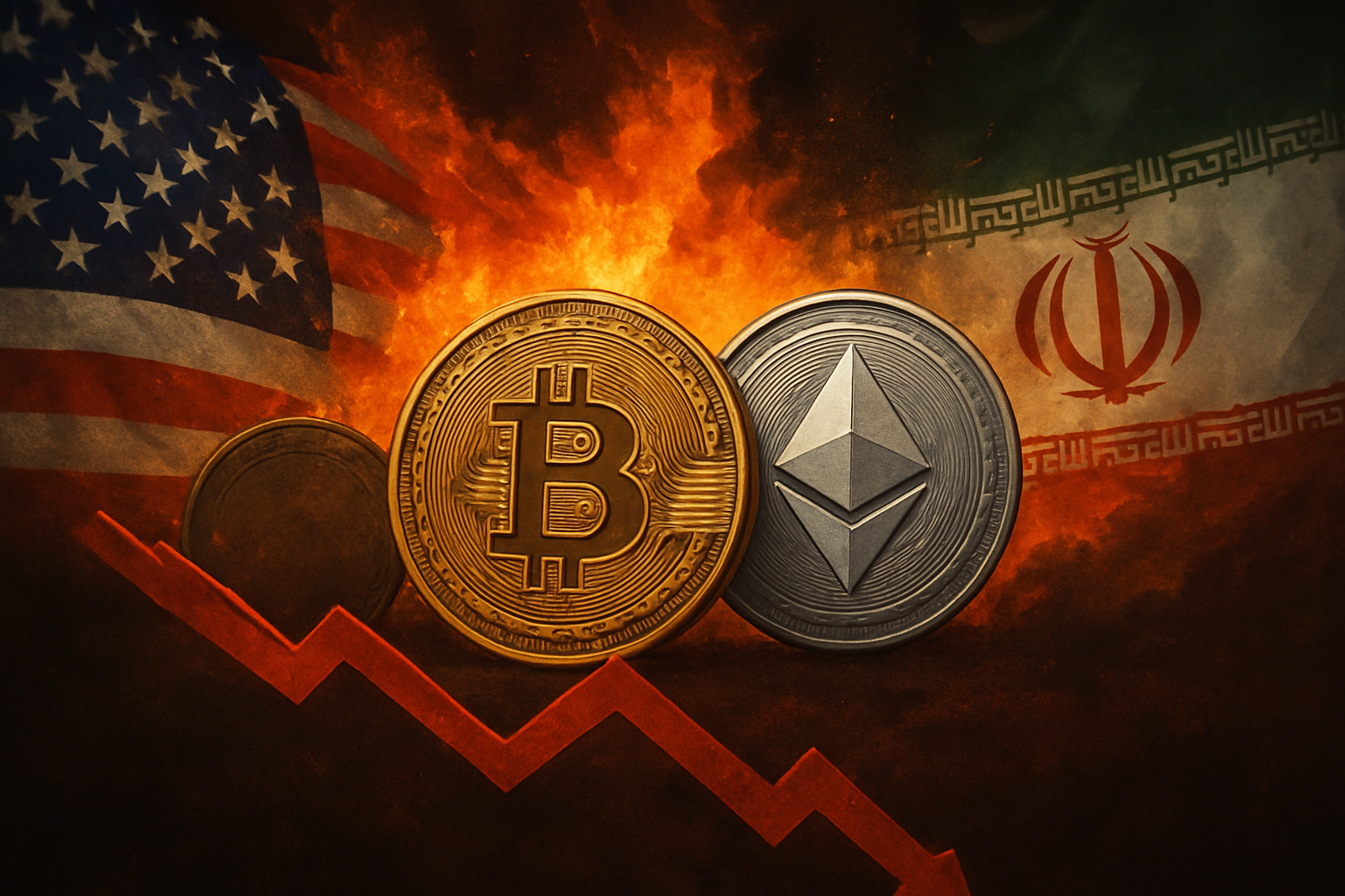 US-Iran-Krieg drückt Bitcoin & Ethereum: Kursrutsch droht